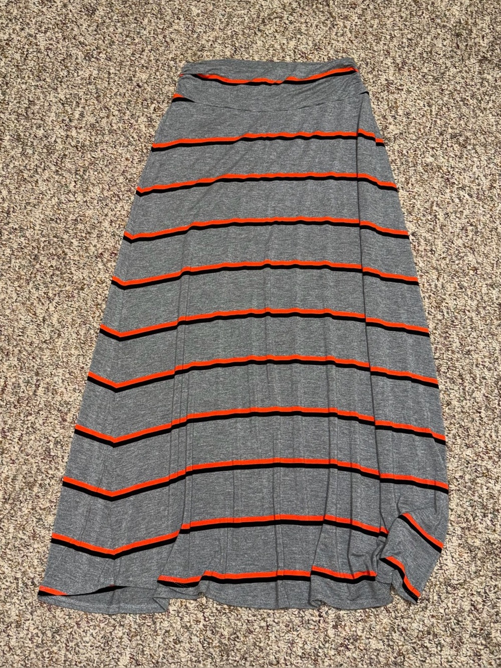 Women’s size medium Maxi Skirt with Orange and Black Stripes